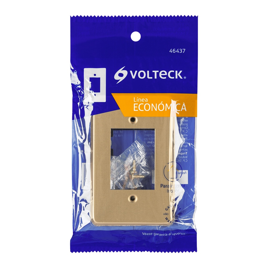 PATR-E | Placa 3 módulos, de aluminio, línea Económica, Volteck