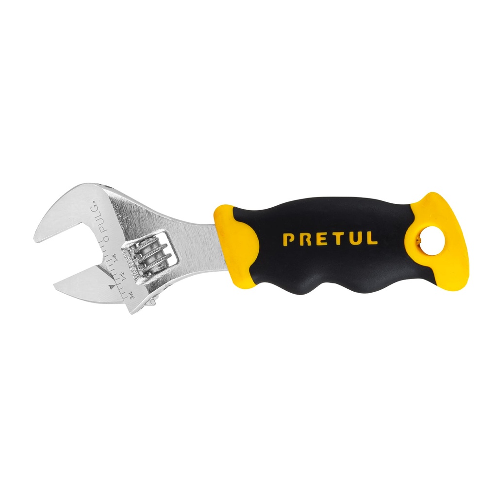 PECO-5P | Llave ajustable (perico corto) 5' cromada con grip, Pretul