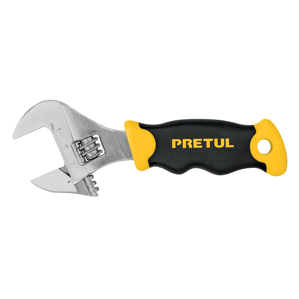 PECO-6P | Llave ajustable (perico corto) 6' cromada con grip, Pretul