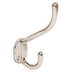 PEPU-14 | Gancho doble largo y corto tipo perchero, niquel satinado