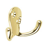 PEPU-21 | Gancho doble tipo perchero, latón brillante, Hermex