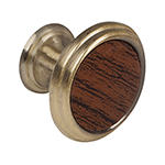 PER-063 | Perilla metálica acabado latón antiguo, inserto tipo madera