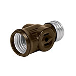 POBA-12 | Portalámpara de baquelita, doble contacto, Volteck