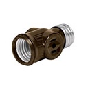 POBA-12 | Portalámpara de baquelita, doble contacto, Volteck