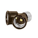 POBA-15 | Portalámpara de baquelita, doble entrada, Volteck