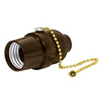 POBA-18 | Portalámpara de baquelita, con interruptor de cadena,Volteck