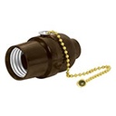 POBA-18 | Portalámpara de baquelita, con interruptor de cadena,Volteck