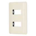 PPDO-BI | Placa 2 módulos, marfil, línea Volteck Basic