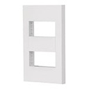 PPDO-EB | Placa 2 ventanas, 1 módulo, línea Española, color blanco