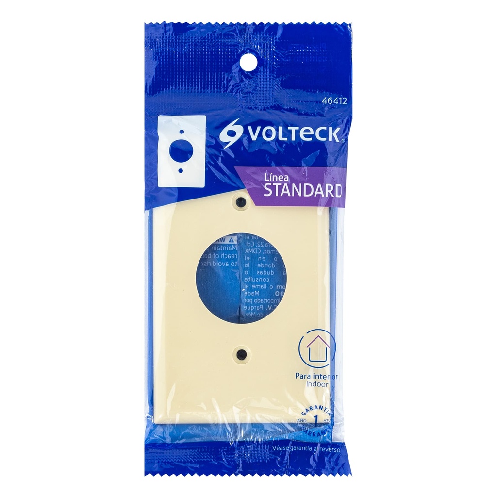 PPSE-S | Placa de ABS para contacto redondo, Standard, marfil