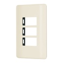 PPTR-BI | Placa 3 módulos, marfil, línea Volteck Basic