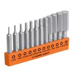 PUDE-12H2M | Juego de 12 puntas hexagonales mm largo 2', Expert