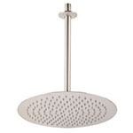 R-313N | Regadera satín 12' plato redondo delgado con brazo, Riviera