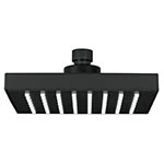 R-404SM | Regadera cuadrada ABS 6' acabado negro mate sin brazo, Foset