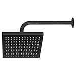 R-405M | Regadera cuadrada ABS 8' acabado negro mate con brazo, Foset