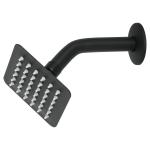 R-413M | Regadera cuadrada 4', acero inox, con brazo, negro, Túbig