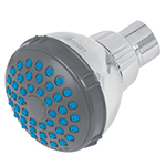 R-506S | Regadera redonda de ABS 2-1/2' gris-cromo sin brazo, Basic