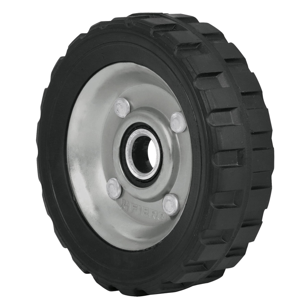 RD-51 | Rueda de hule sólido 5' para diablo, un balero, Pretul