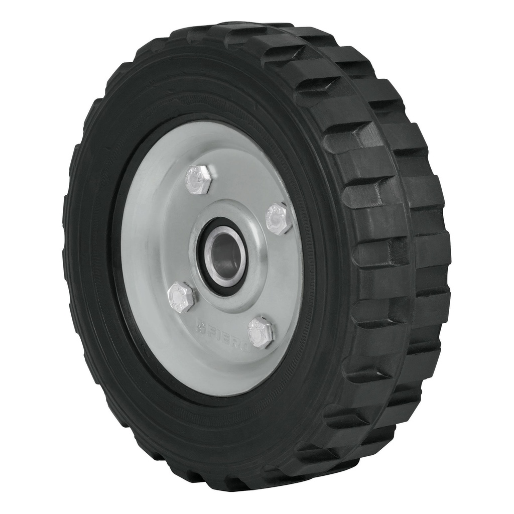 RD-72 | Rueda de hule sólido 7' para diablo, doble balero, Pretul