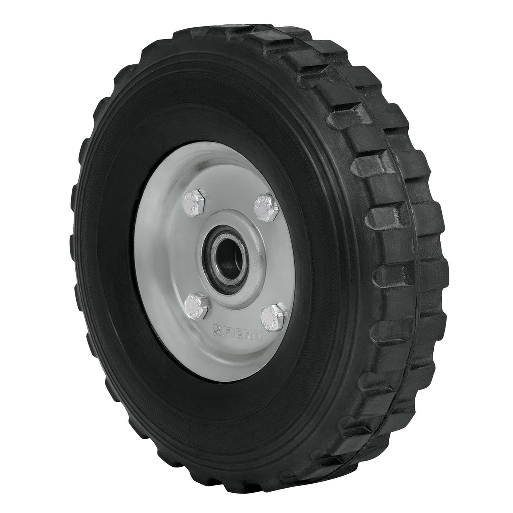 RD-82 | Rueda de hule sólido 8' para diablo, doble balero, Pretul