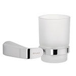 RIA-71 | Portavaso cepillero cromo con vaso de vidrio, Foset Riviera