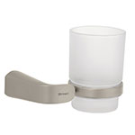 RIA-71N | Portavaso cepillero satín con vaso de vidrio, Foset Riviera