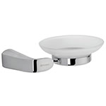 RIA-74 | Jabonera de latón acabado cromo con plato de vidrio, Riviera