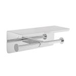 RIA-85 | Portarrollo doble en cromo con soporte para celular, Riviera