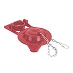 SA-007 | Sapo de 2' de silicona para WC,rojo,c/cadena de acero inox