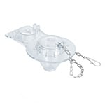 SA-008 | Sapo para WC de 2', PVC transparente con cadena inoxidable