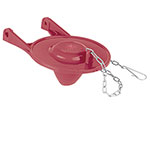 SA-011 | Sapo de 3' de silicona para WC,rojo,c/cadena de acero inox
