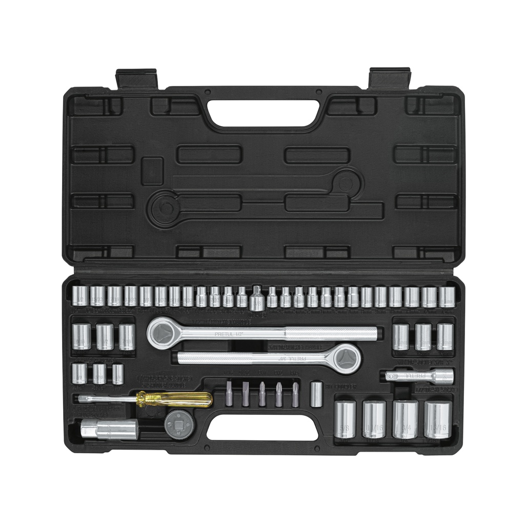 SET-51 | Juego 51 herramientas 1/4', 3/8' y 1/2' p/mecánico, Pretul