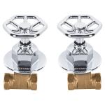 TBE-061 | Juego manerales redondos, roscables p/regadera, cromo, Foset