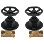 TBE-061M | Juego manerales redondos, roscables p/regadera, negro, Foset