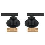 TBE-662M | Juego manerales palanca, soldables p/regadera, negro, Foset