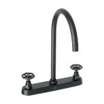 TBF-81M | Mezcladora p/fregadero,manerales redondos,negro mate,Tubig