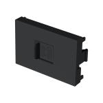 TE15-LN | Toma de teléfono negro de 1.5 módulos, línea Lisboa, Volteck