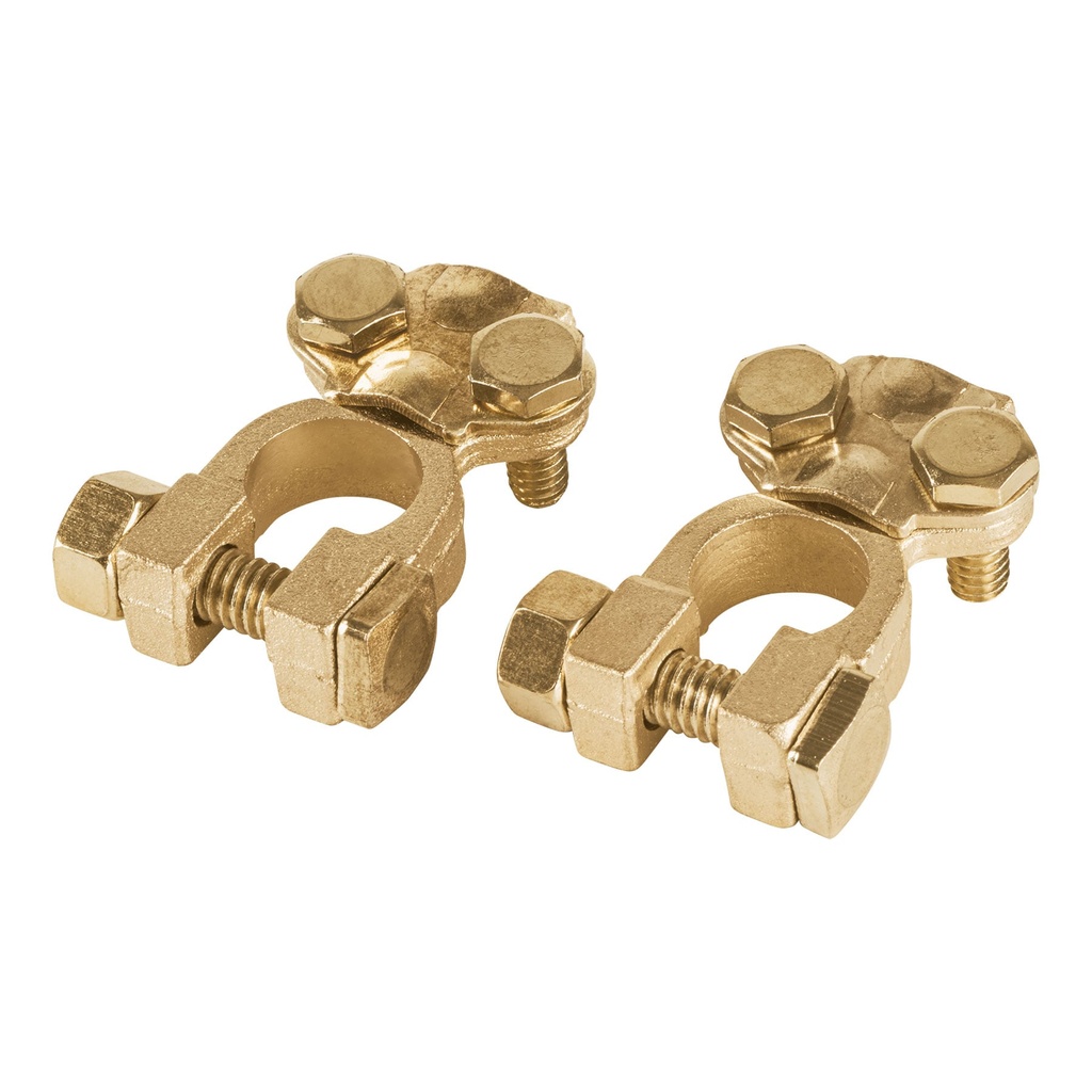 TEBA-3 | Blíster 2 terminales latón poste superior p/batería, Pretul