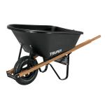 TP-6 | Carretilla concha plástica 6 ft3 Neumática b/madera, Truper