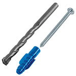 TQ-3/8J | Kit de 20 taquetes 3/8' con pijas #12 y 1 broca 3/8', Fiero