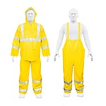 TRA-REF-XL | Conjunto impermeable doble capa amarillo con reflejante, XG