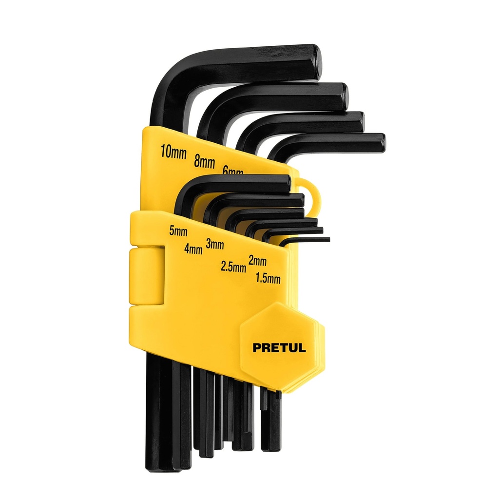 ALL-10M-P | Juego 10 llaves allen mm punta hex con organizador, Pretul