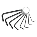 ALL-P8P | Juego de 8 llaves allen std punta hex tipo llavero, Pretul