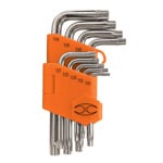 TORX-9 | Juego de 9 llaves torx con organizador abatible, Truper