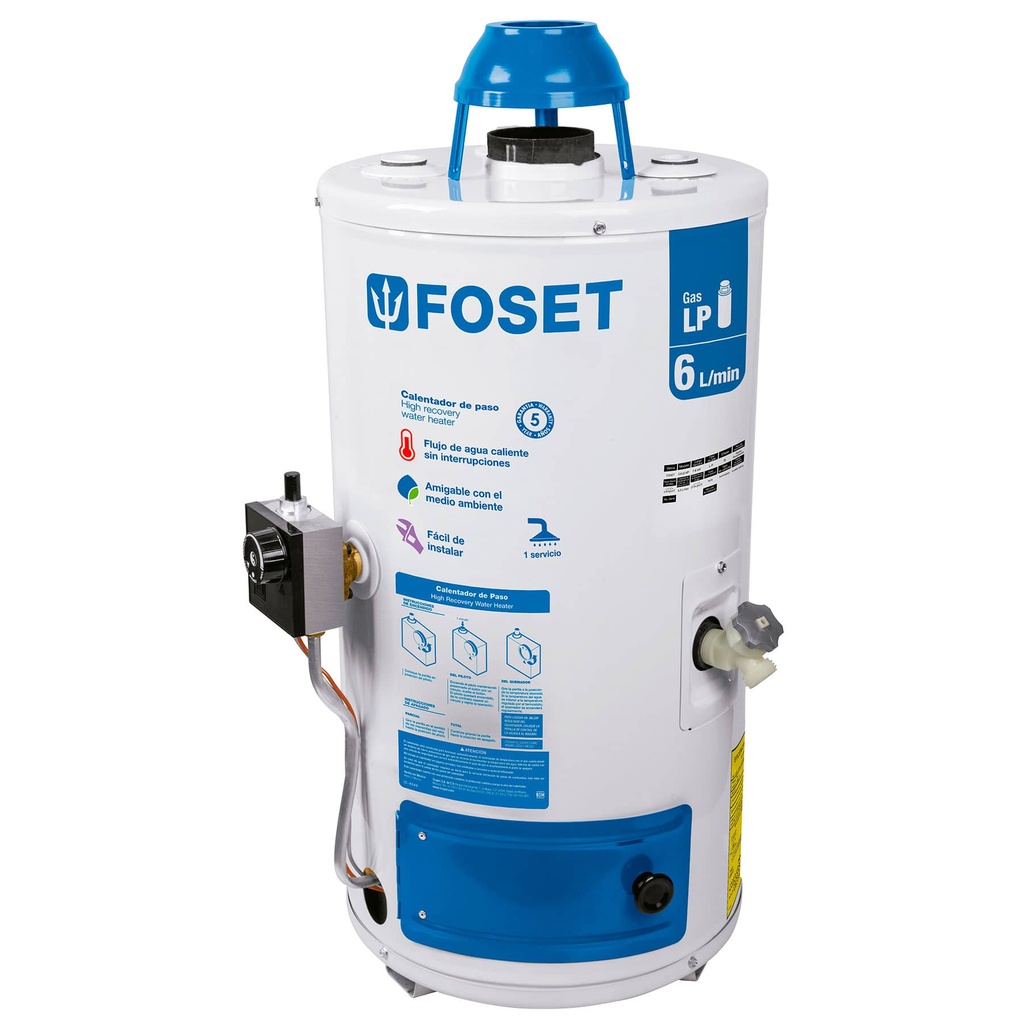 CALE-6P | Calentador de Paso, 6L, gas LP, 1 servicio                                                                                                                                                                                                                    