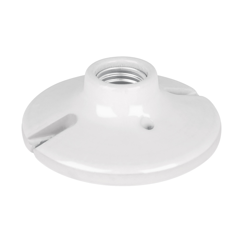 POPO-18G | Portalámpara de porcelana, 4-1/2', redonda, a granel Volteck