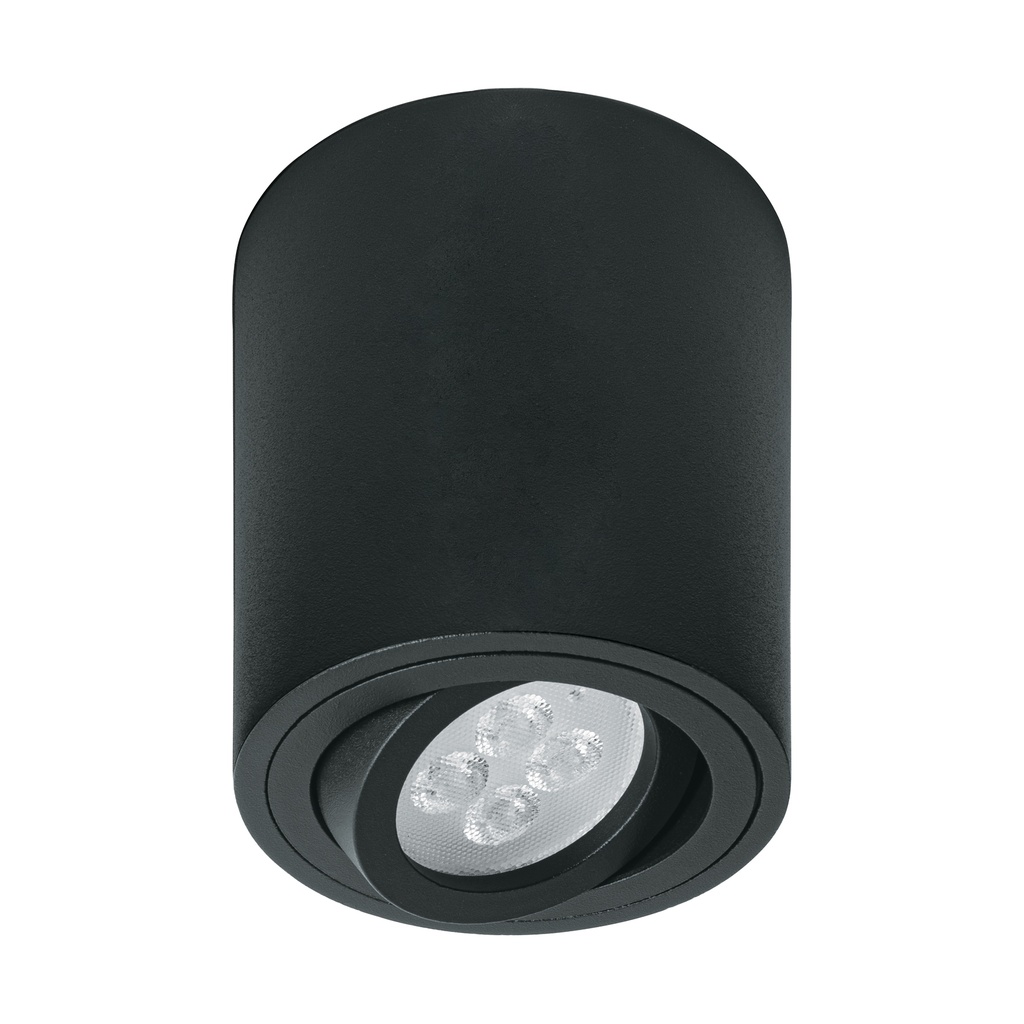 SOB-401S | Luminario de sobreponer con spot dirigible, redondo, negro