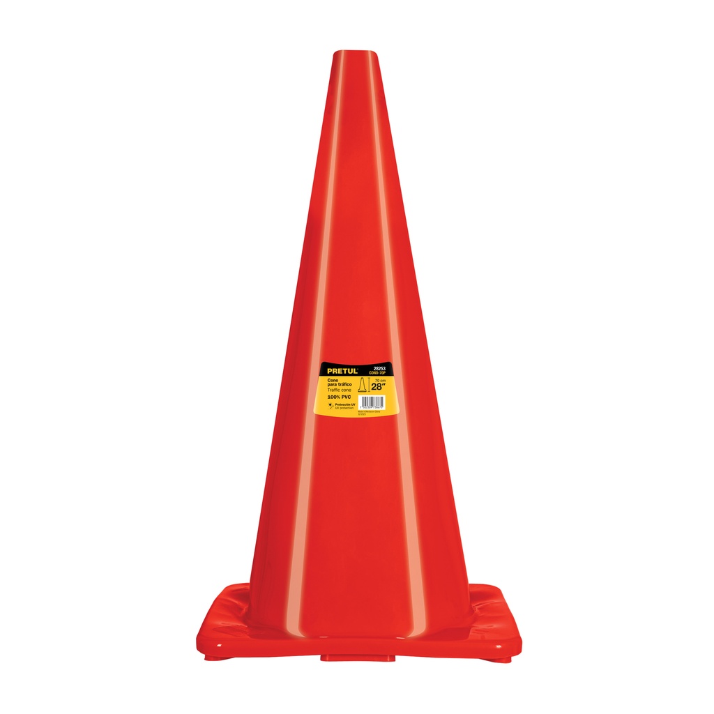 CONO-70P | Cono de precaución de 70 cm de PVC, Pretul