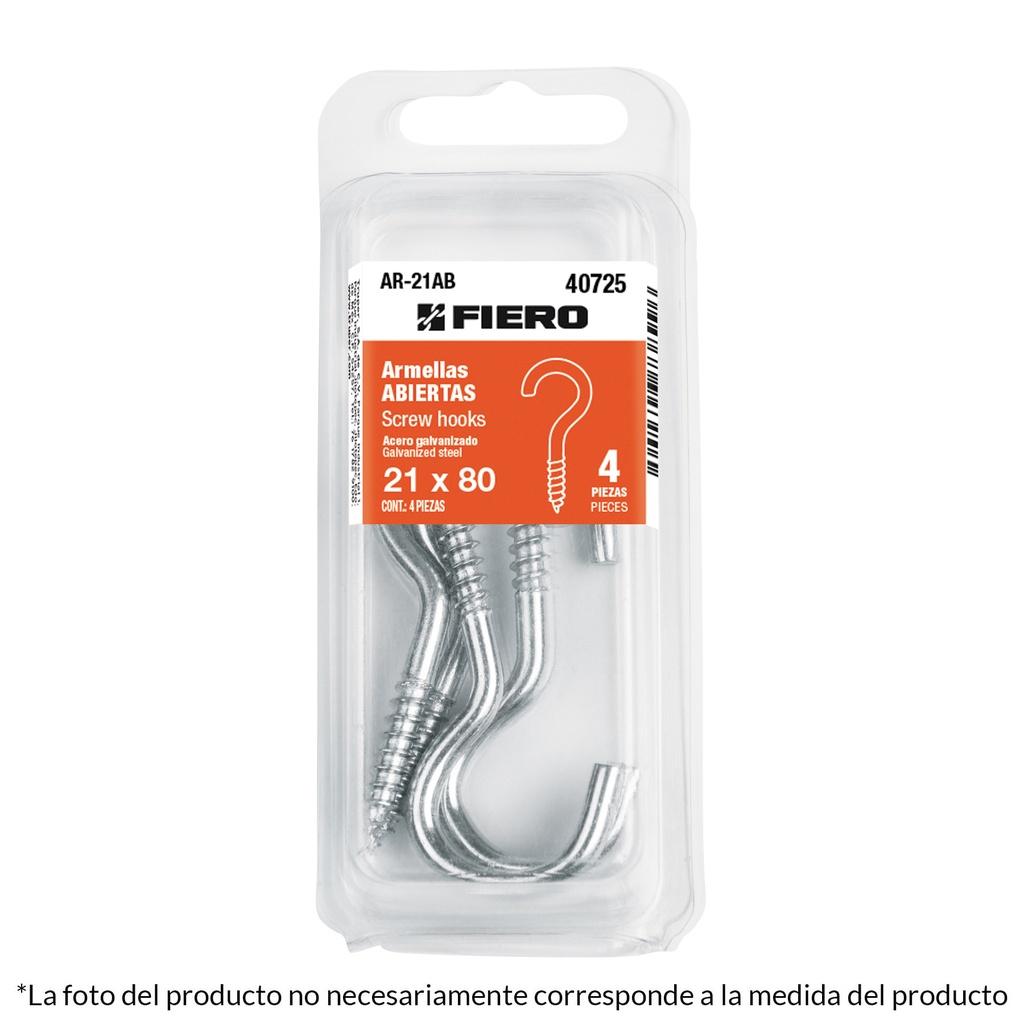 AR-17AB | Blíster con 12 armellas abiertas de 17 x 40, Fiero