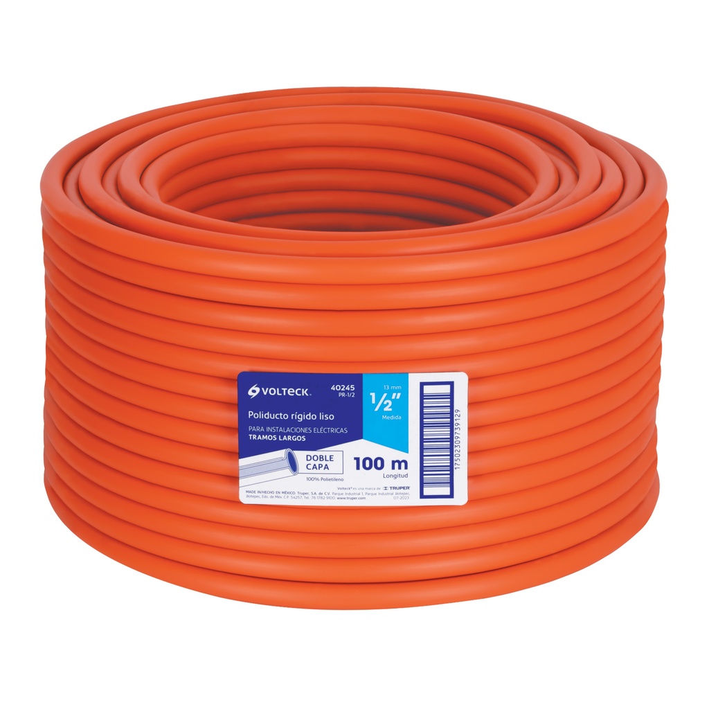 PR-1/2 | Metro de poliducto 1/2' rígido, rollo con 100 metros